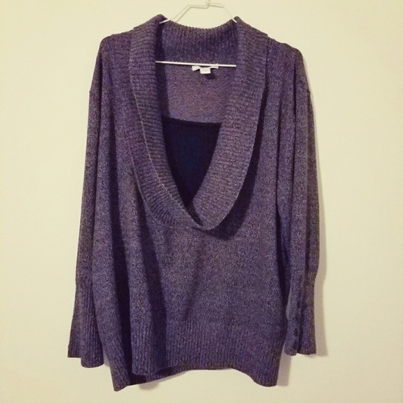 Dress Barn Sweaters - Dress Barn sz 22/24 Purple/Gray Cowl Neck sweater